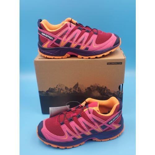 Shoes Low Trail Hiking Junior Women`s Salomon XA Pro 3D J Cerise Size 6