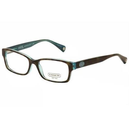 Coach Eyeglasses Brooklyn HC6040 HC/6040 5116 Tortoise/teal Optical Frame 50mm - Frame: