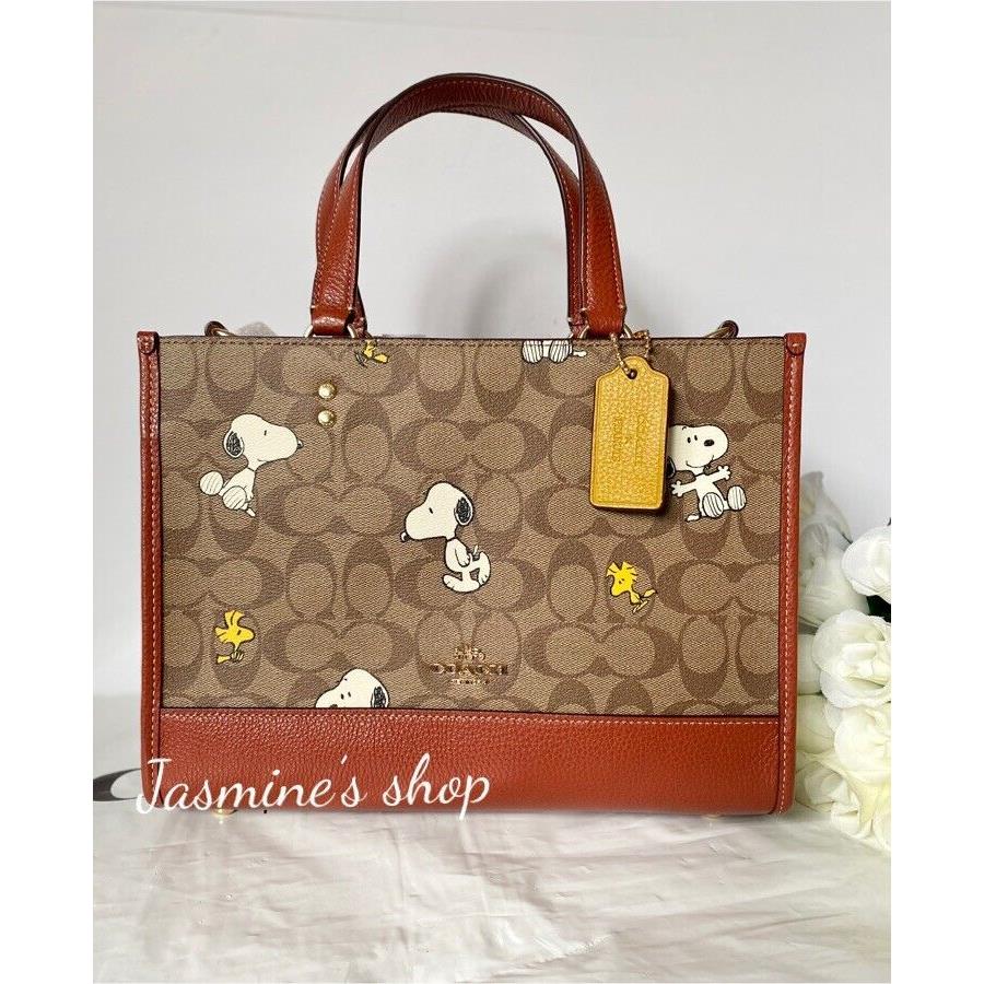 Coach X Peanuts Dempsey Carryall In Signature with Snoopy Woodstock CE862