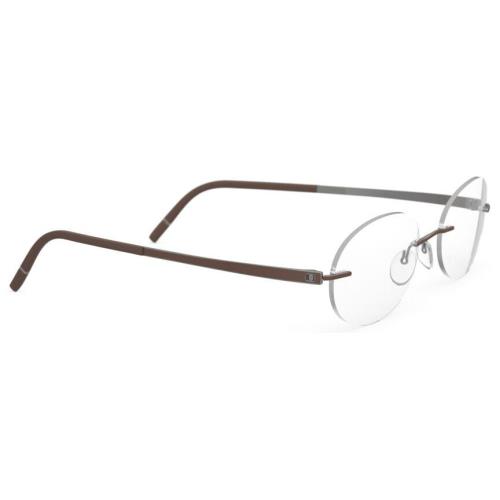 Silhouette Eyeglasses Momentum 52/19/145 Ruthenium / Cohiba Brown 5529/GA-6060