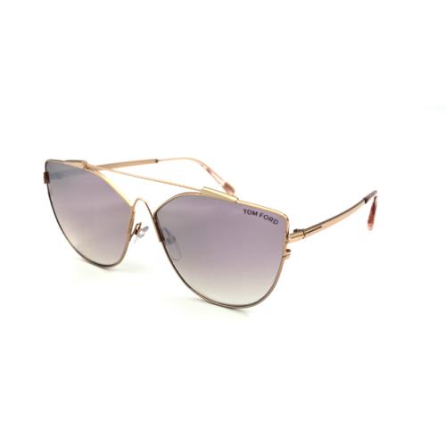 Tom Ford TF563 33Z Gold Aviator Pink Gradient Mirror 64mm Sunglasses