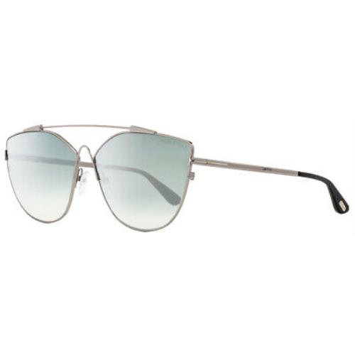 Tom Ford TF563 14X Silver Aviator Gray Gradient Mirror 64mm Sunglasses