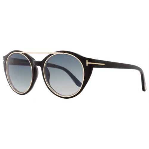 Tom Ford TF383 01W Gold Black Round Gray Gradient 52mm Women`s Sunglasses