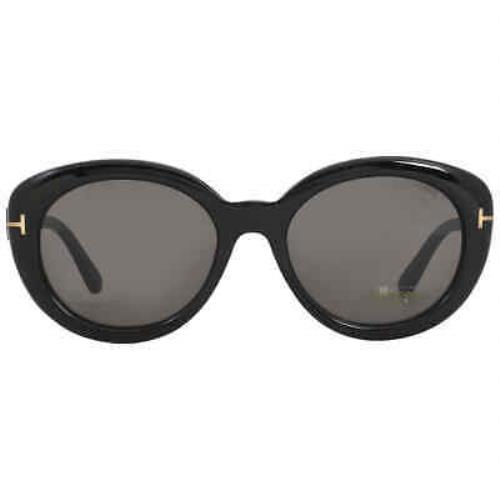Tom Ford Lily Smoke Oval Ladies Sunglasses FT1009 01A 55 FT1009 01A 55