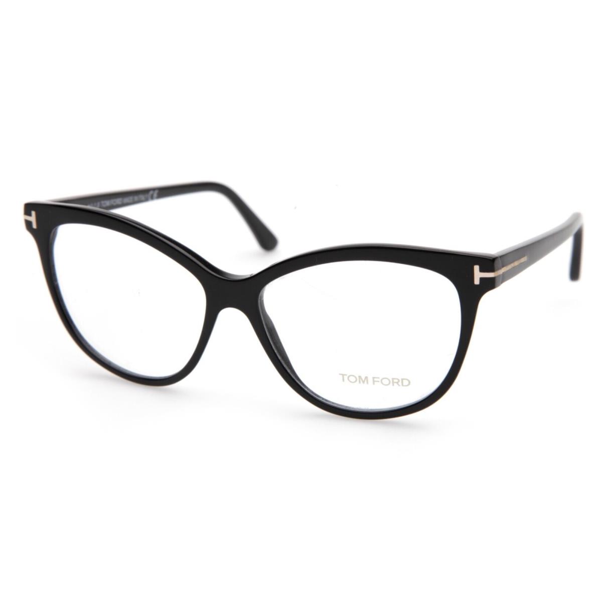 Tom Ford Eyeglasses TF 5511 001 54-14 140 Shiny Black Gold Cat-eye Frames