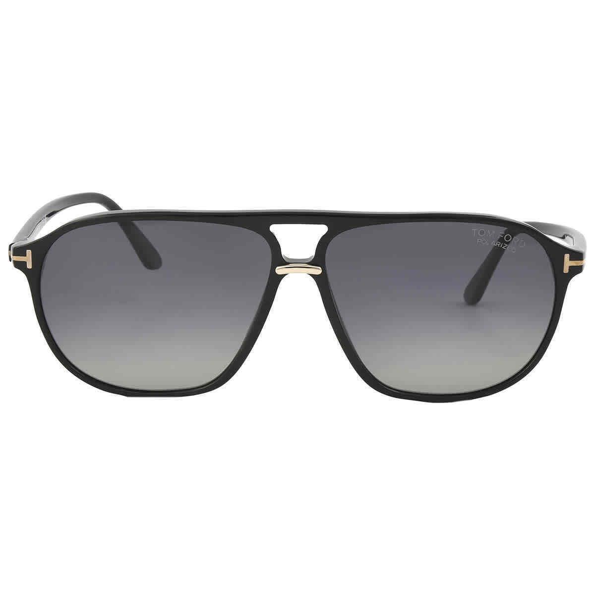 Tom Ford Bruce Polarized Smoke Navigator Men`s Sunglasses FT1026 01D 61