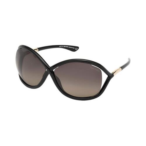 Tom Ford Whitney FT0009-01D Womens Designer Sunglasses Black Rose Gold/grey 64mm - Frame: Black, Lens: Gray