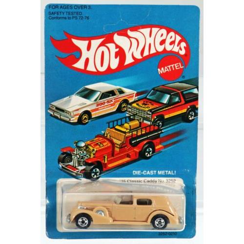 Hot Wheels Vintage 1935 Classic Caddy 3252 Never Removed From Pack 1981 Tan 1:64