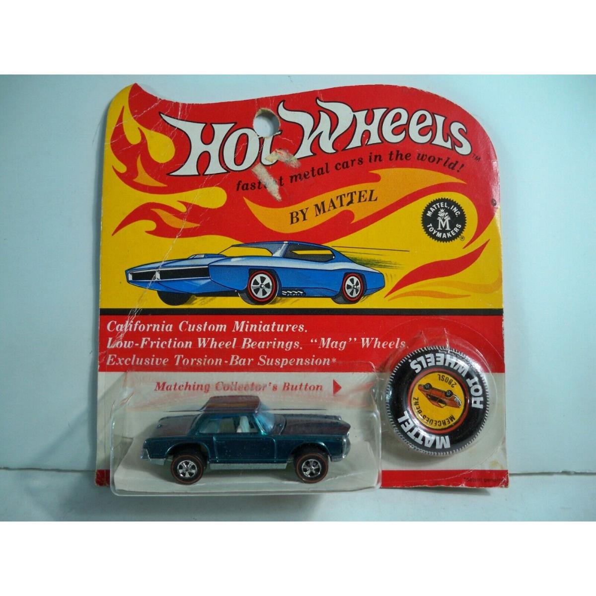 K23i05232 Hot Wheels Redlines 1967 Mercedes-benz 280SL Moc Mint ON Card Vintage