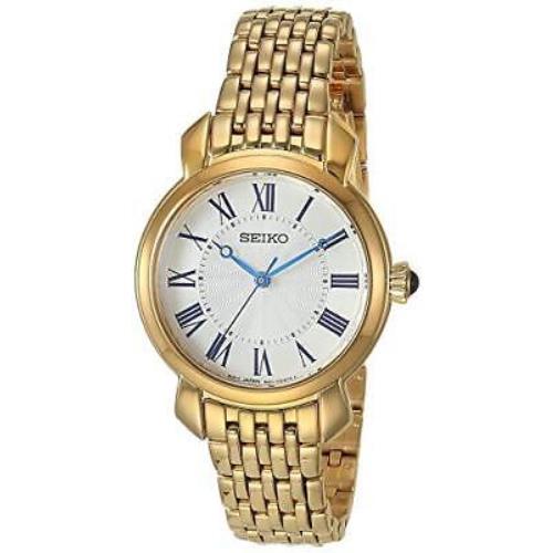 Seiko Women`s Essentials Japanese Quartz Gold Tone Stainless Steel Watch SUR626