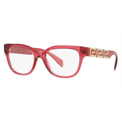 Versace Eyeglasses VE3338 5409 52mm Transparent Red / Demo Lens