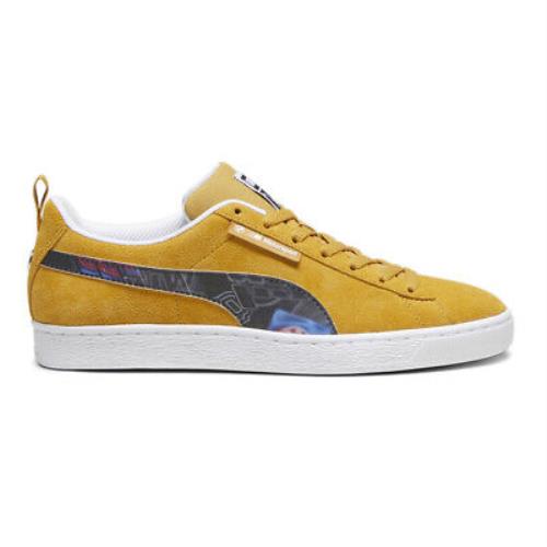 Puma Bmw Mms Suede Lace Up Mens Yellow Sneakers Casual Shoes 30779101
