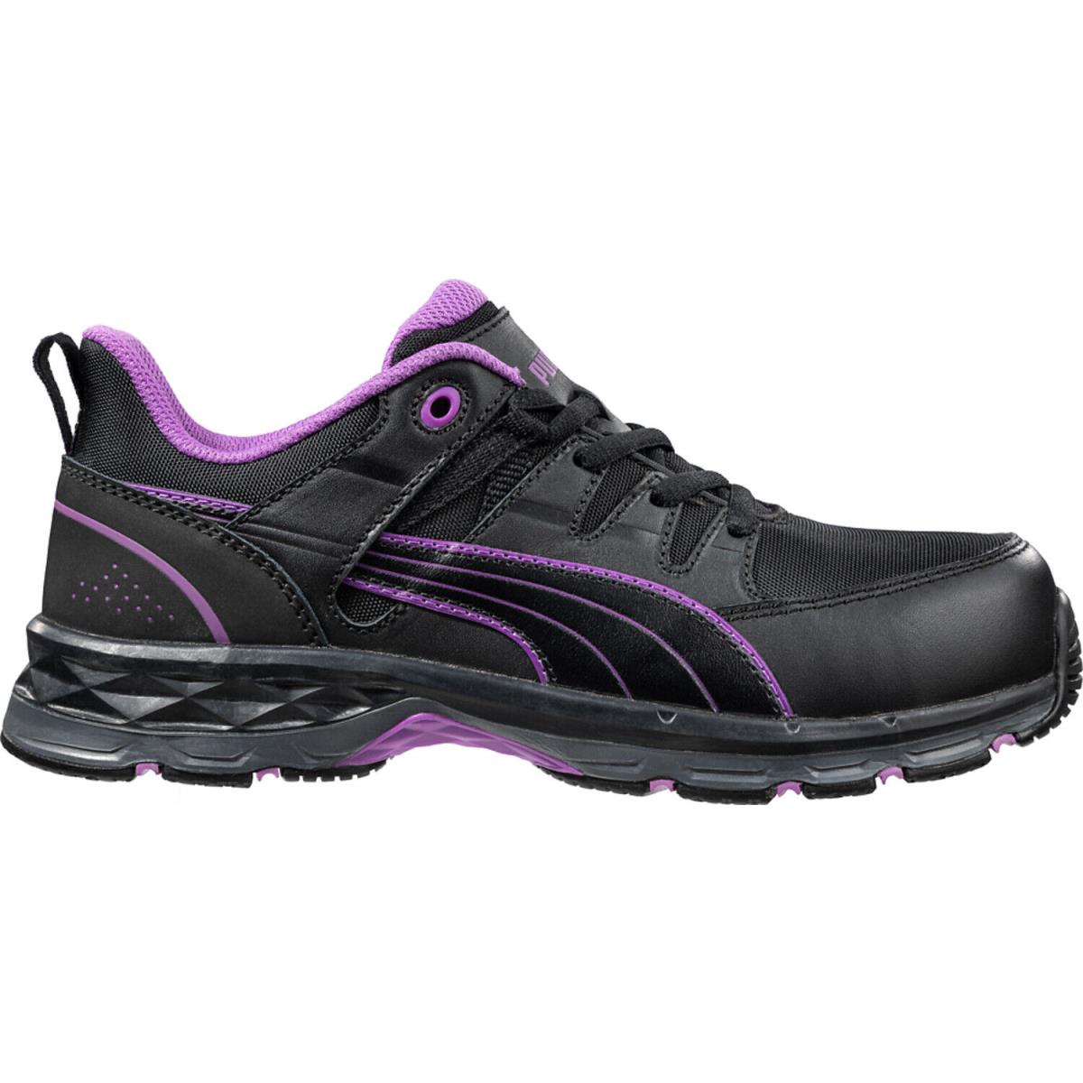 Puma Safety Black/lavender Womens Stepper 2.0 Low CT Oxford Work Shoes