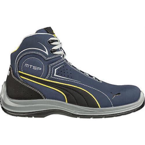 Puma Safety Blue Mens Leather Touring Mid Moto CT Lace-up Work Boots