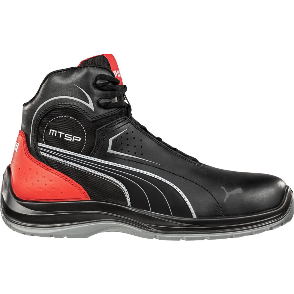 Puma Safety Black Mens Leather Touring Mid Moto CT Lace-up Work Boots