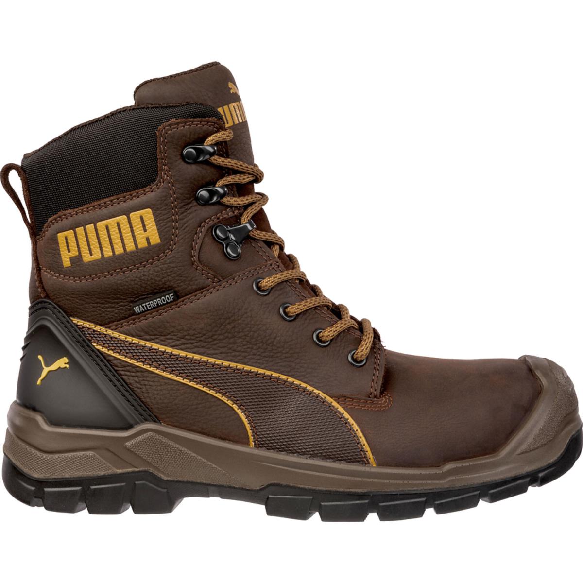 Puma Safety Brown Mens Leather Conquest Ctx High WP CT Lace-up Work Boots