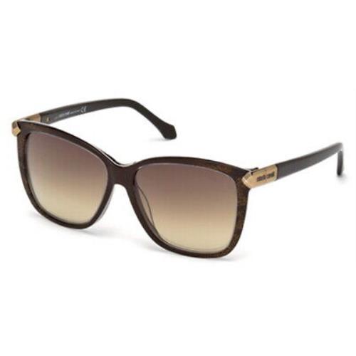 Roberto Cavalli Menkent 902S 50G Brown Square Brown Gradient 57mm Sunglasses