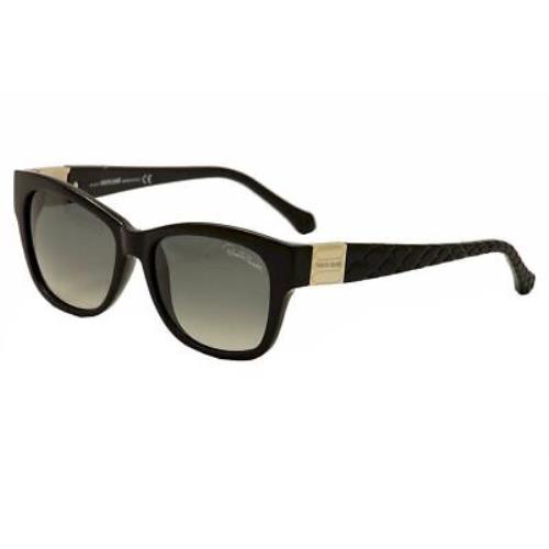 Roberto Cavalli Acamar 785S 01B Black Square Gray Gradient 55-16-140 Sunglasses - Frame: Black, Lens: Gray Gradient