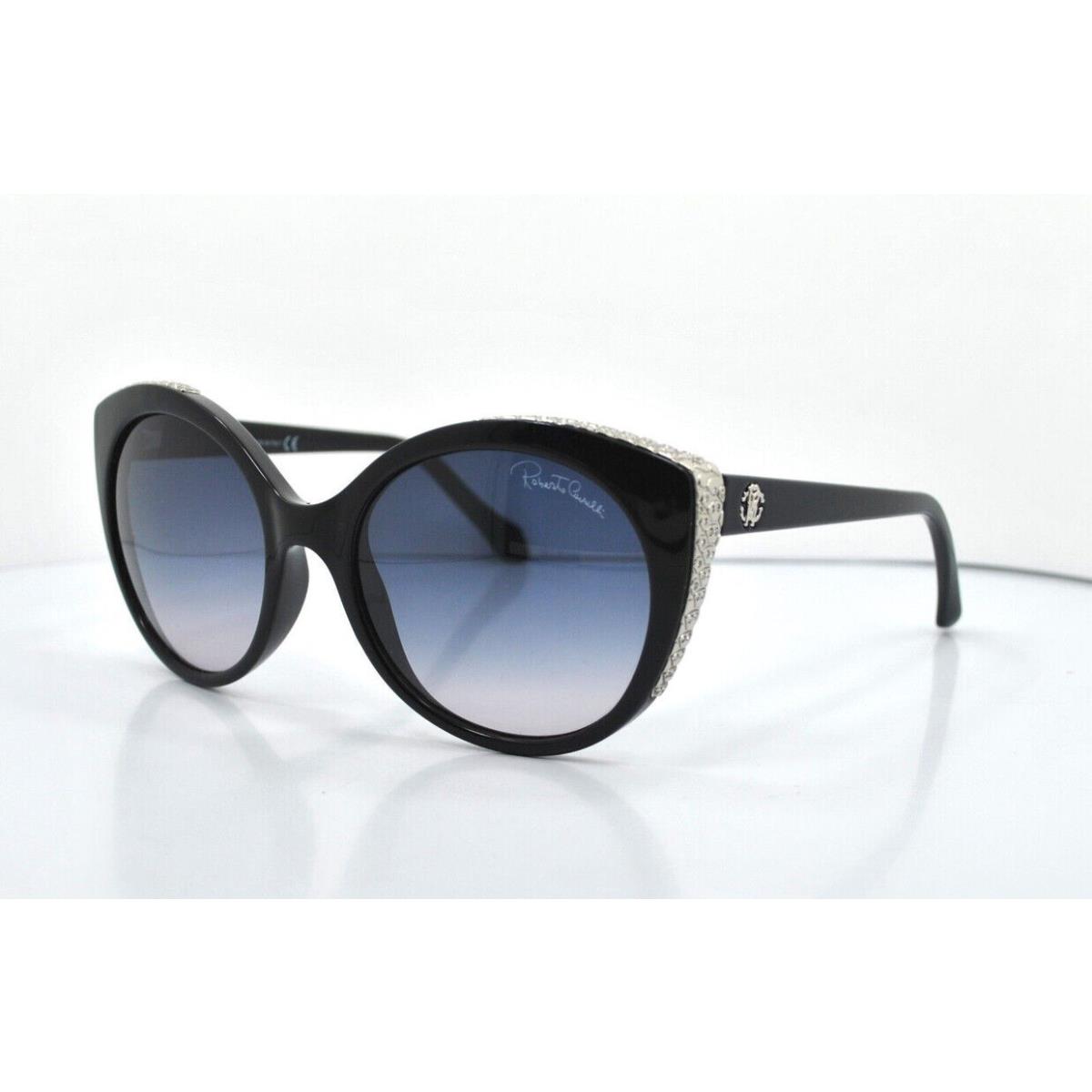 Roberto Cavalli Miram 914S-A 01B Black Round Blue Gradient 56-19-135 Sunglasses