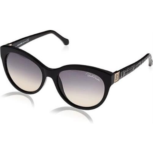 Roberto Cavalli Albaldah 798S 01B Black Round Gray Gradient 57-17-140 Sunglasses