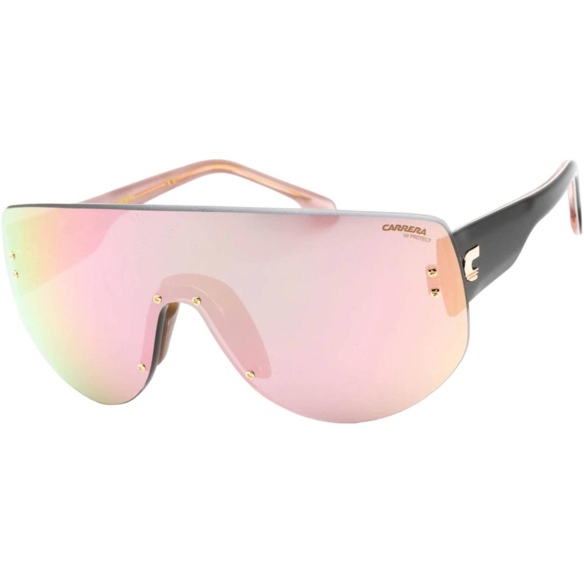 Carrera Unisex Sunglasses Flaglab 12 Rose Gold Mirrored Lens Shield Frame 565041