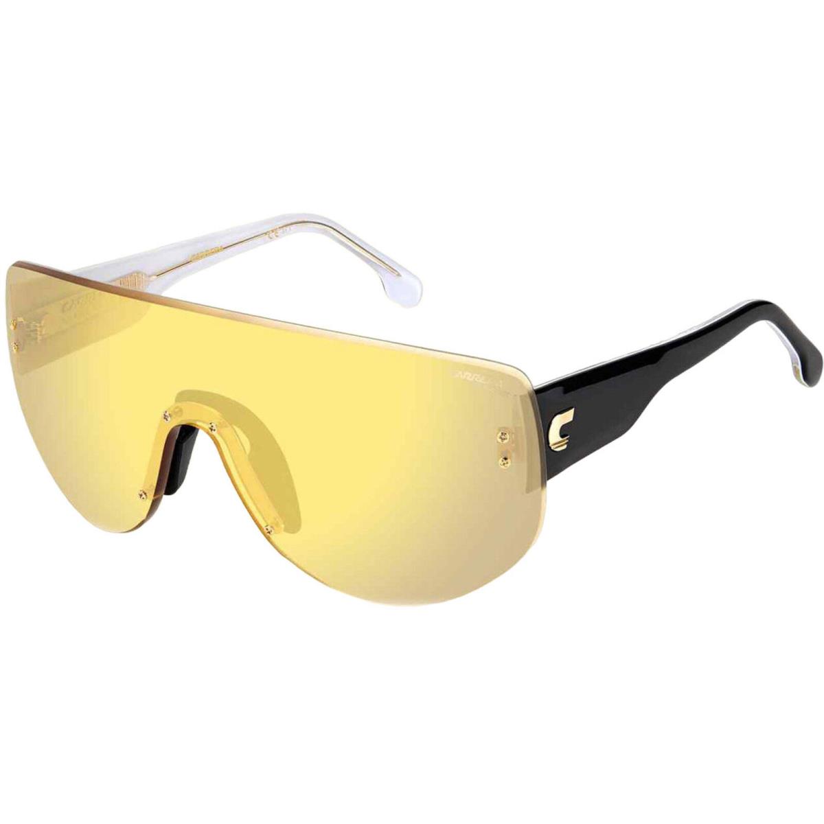 Carrera Unisex Sunglasses Flaglab 12 Yellow Gold Mirrored Lens Frame 565040 - Frame: Yellow Black, Lens: Yellow Gold