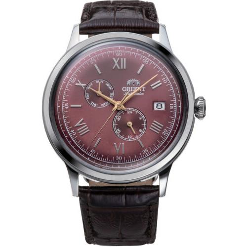 Orient Classic Bambino V8 Men`s RA-AK0705R10B 41mm Manual-wind Watch - Dial: Red, Band: Brown, Other Dial: Red