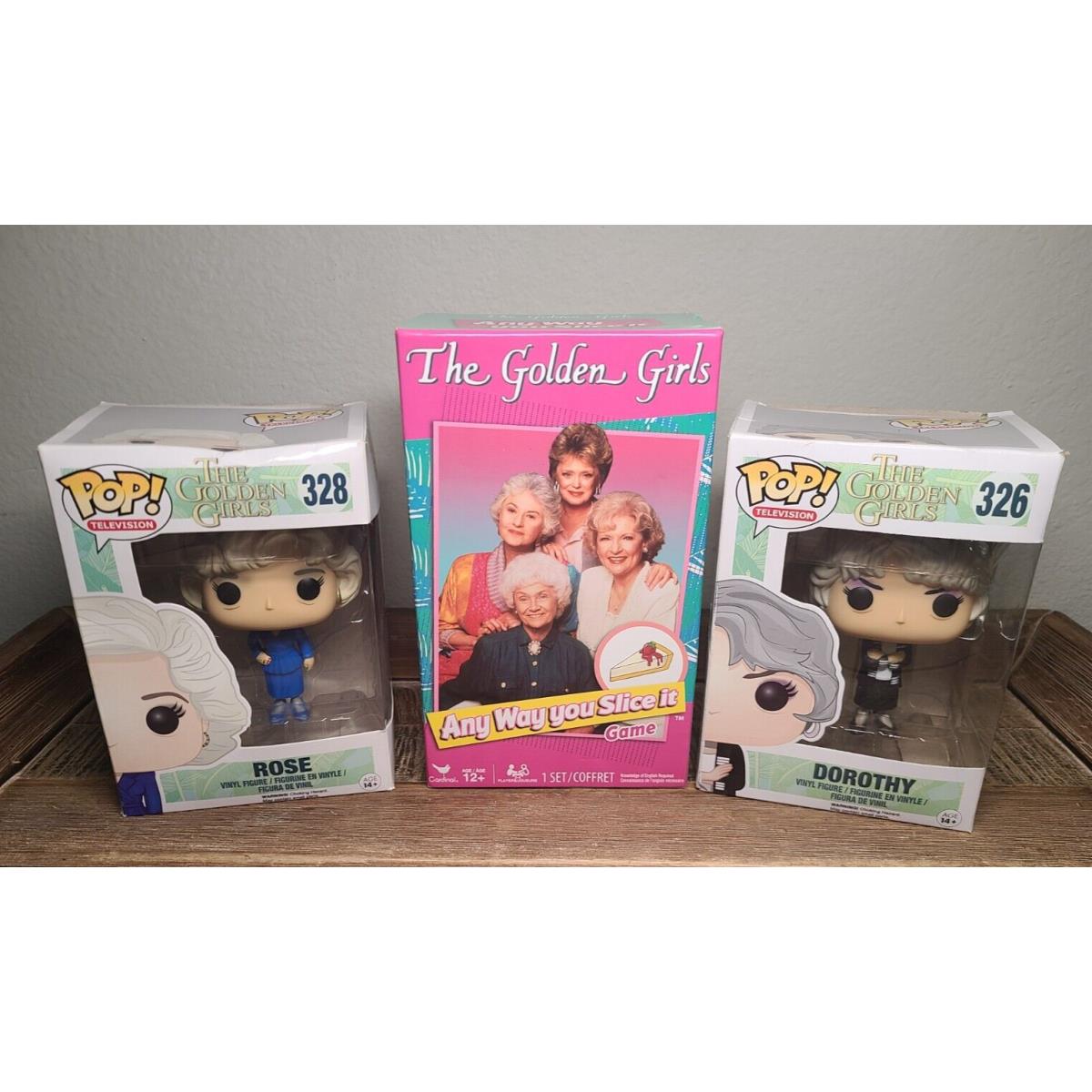 Funko Pop Television: The Golden Girls Figures Dorothy 326 Rose 328 + Game