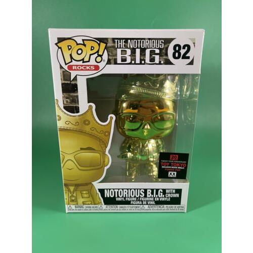 Funko Pop Notorious B.i.g. with Crown 82 Gold Toy Tokyo Exclusive Biggie Smalls