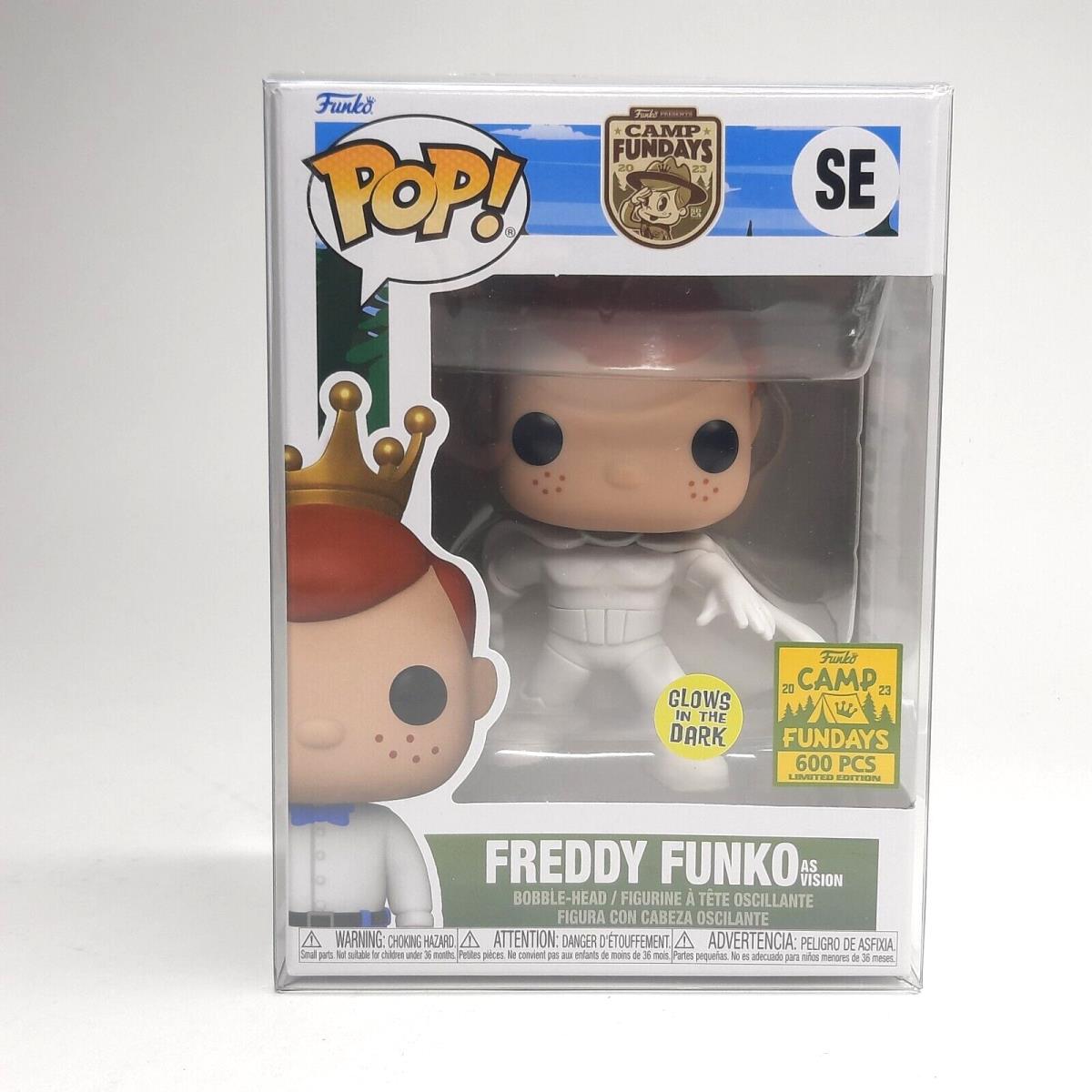Funko Pop Freddy Funko As Vision Glow Camp Fundays Sdcc 2023 LE 600 W/protector