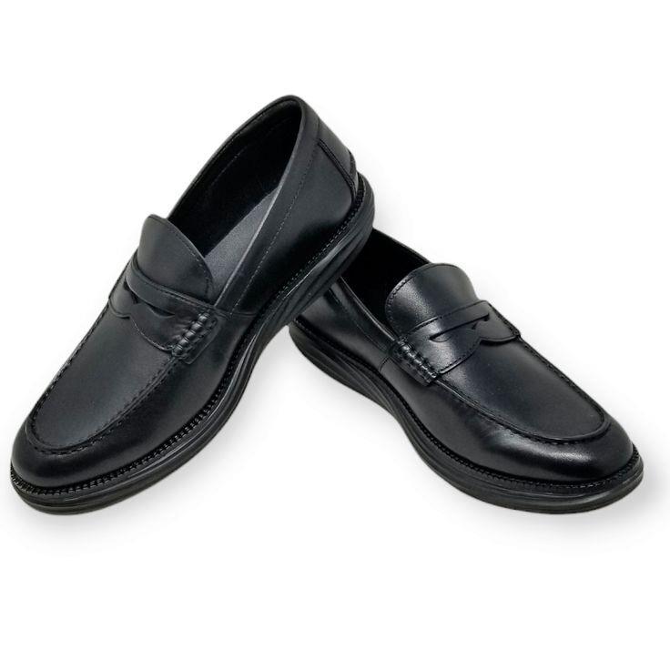 Mbt Loafer Slip-on Casual Dress Shoe Boston Vinci Lofa 3 Styles Boston Loafer-Black Leather
