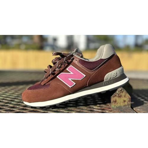 New Balance 574 Men 8-13 Casual Retro Shoe Brown White Trainer Fashion Sneaker