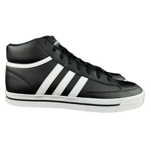 Adidas Retrovulc Mid Core Black White Shoes GW8370 Men`s Sizes 10.5 - 12 - Black