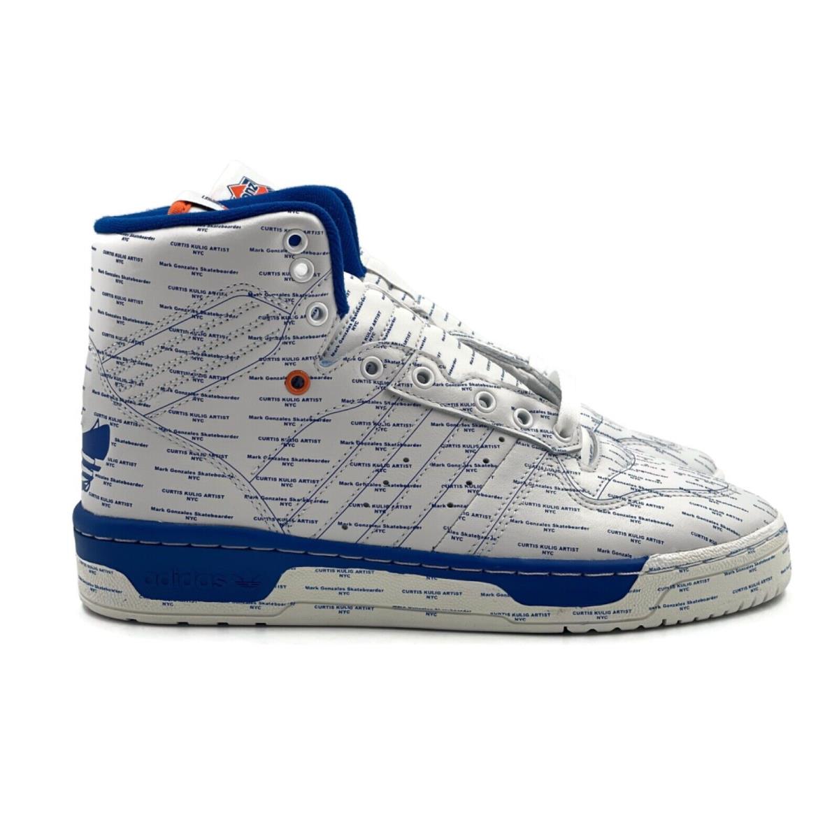 Adidas Rivalry Gonz x Kulig Mens Retro Basketball Shoe White Blue Sneaker Knicks