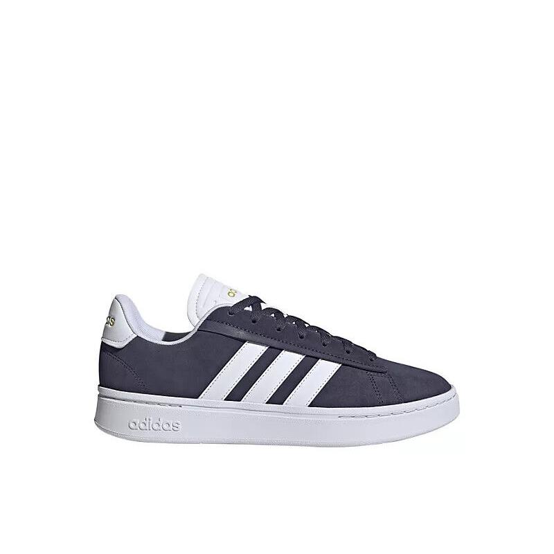 Adidas Mens Grand Court Alpha Suede Leather Comfort Shoe Sneaker - Black