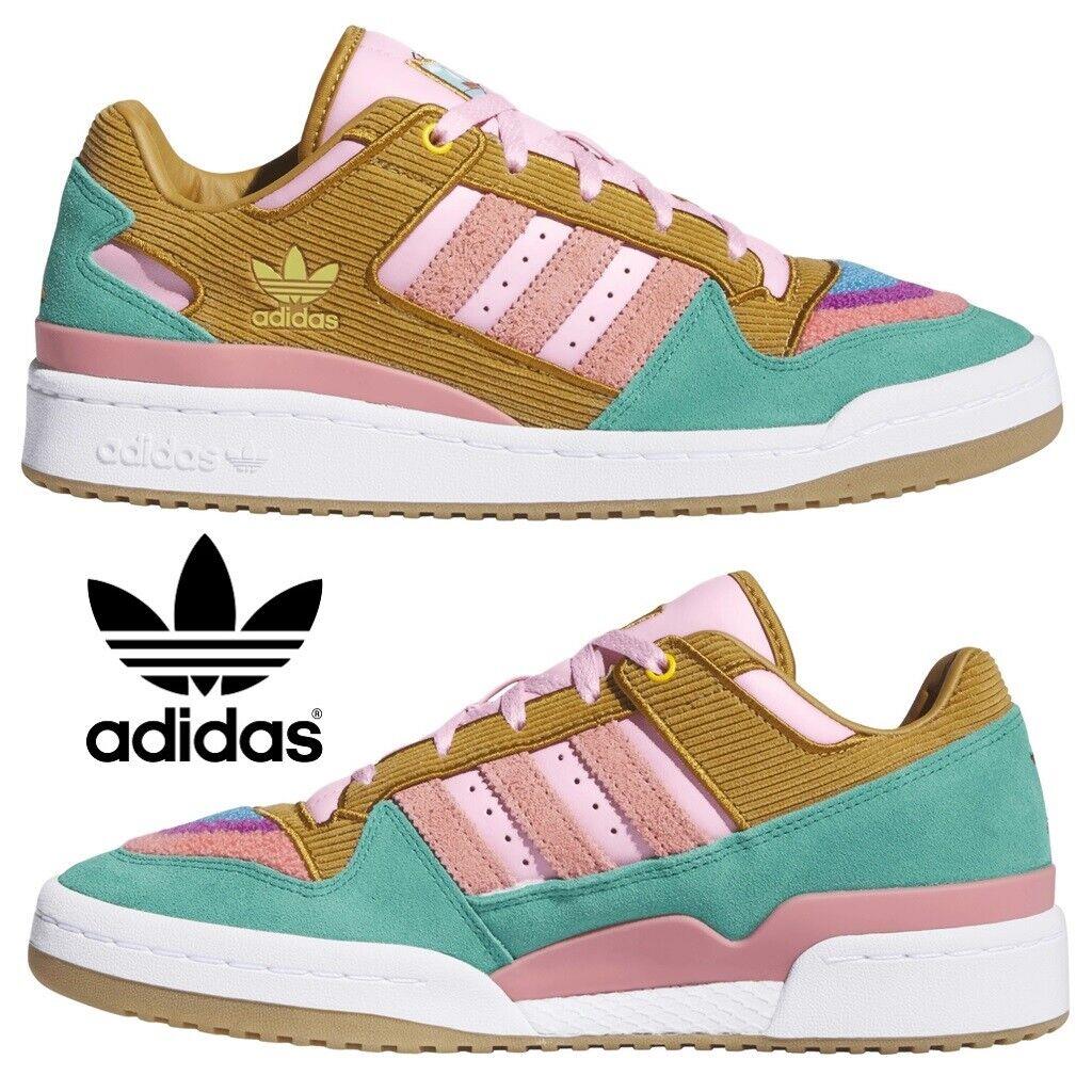 Adidas Originals Forum Low Classic x The Simpsons Men`s Sneakers Casual Shoes - Manufacturer: Pink/Green/Brown