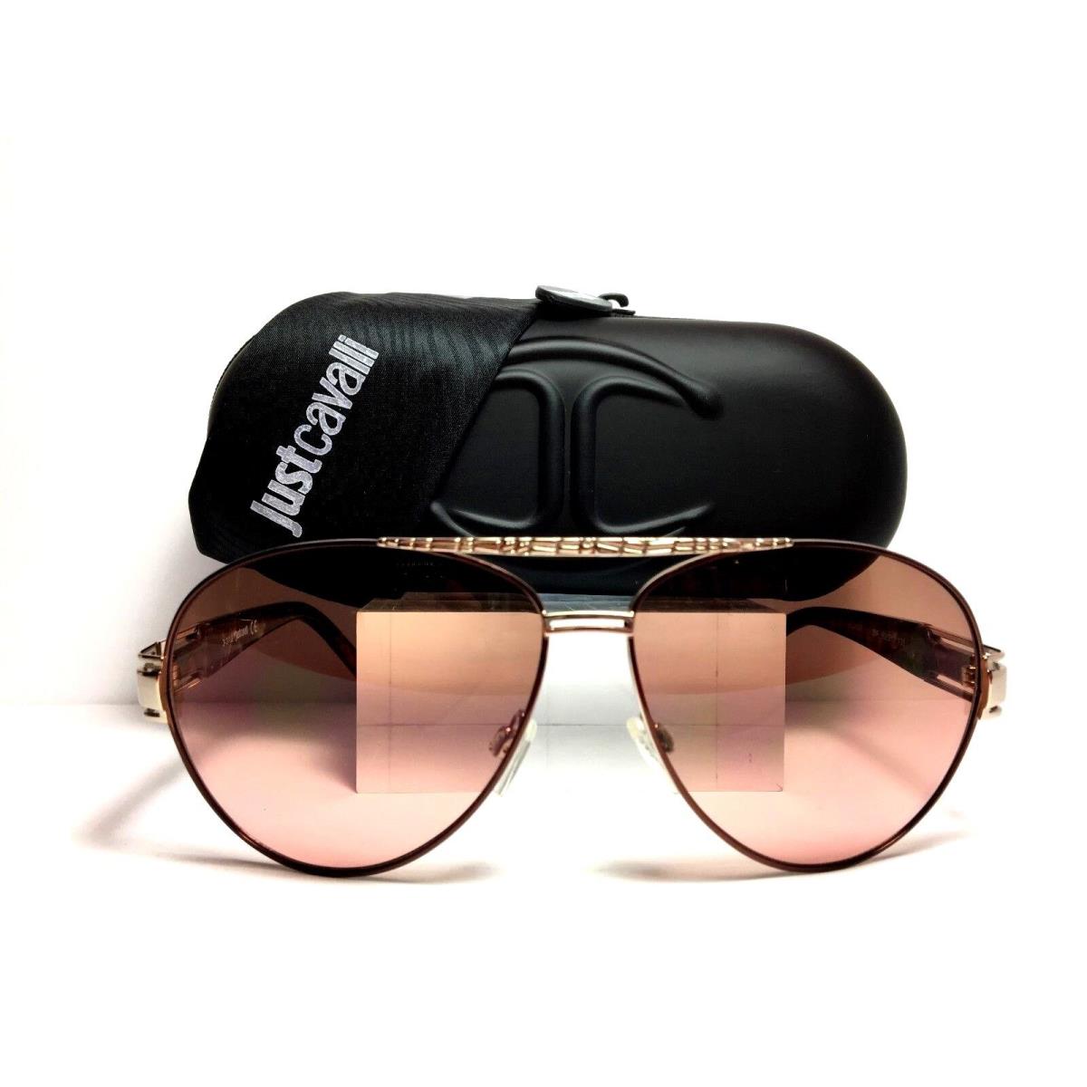 Just Cavalli JC400S 28F Gold/brown Aviator Pink Gradient Women`s Sunglasses