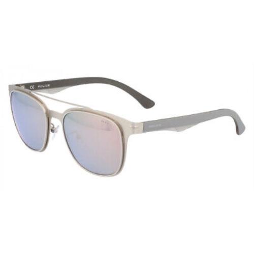 Police SPL356 581P Silver Aviator Silver Mirror Non-polarized Unisex Sunglasses