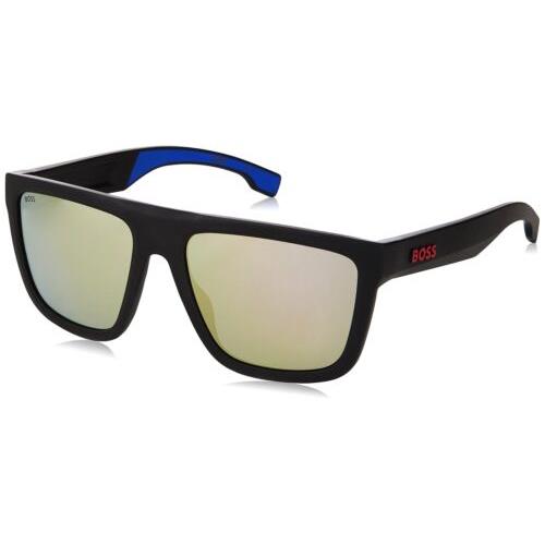 by Hugo Boss: Boss 1451S 0VKDC Matte Black Sunglasses with Mirror Lenses