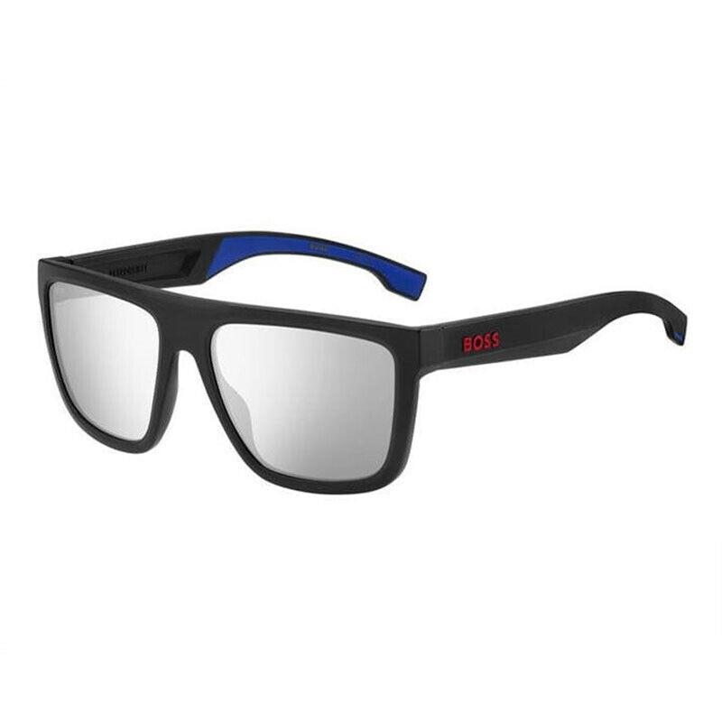 Hugo Boss 1451/S 0VK/DC Matte Black/blue/silver Mirror 59-18-145 Sunglasses - Frame: Matte Black, Lens: Silver Mirror, Code: 00VKDC