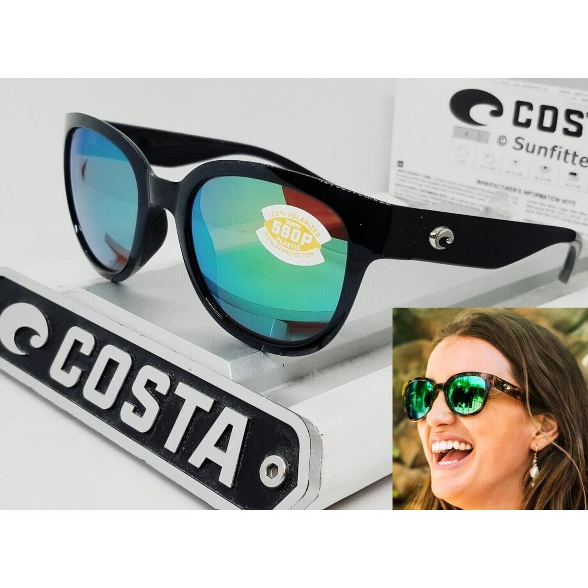 Costa Del Mar Black/green Mirror Salina Polarized 580P Sunglasses