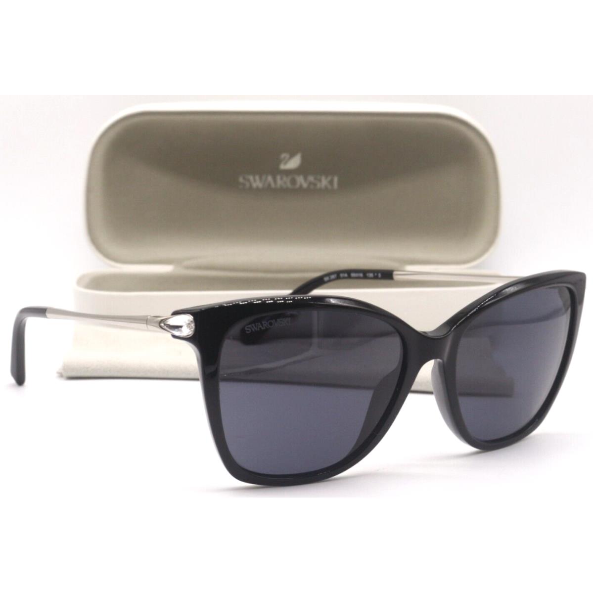 Swarovski SK 267 01A Black Silver with Grey Lens Sunglasses 55-16