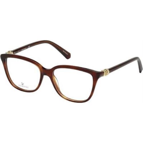 Swarovski SK5242 052 Dark Havana Square 52-15-135mm Full Rim Women`s Eyeglasses