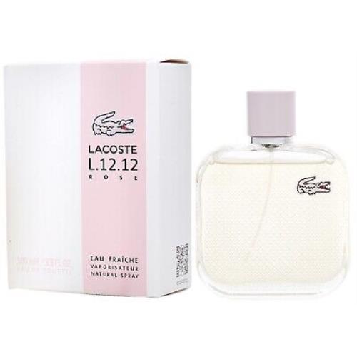 L.12.12 Rose Eau Fraiche Lacoste 3.3 oz / 100 ml Edt Women Perfume Spray