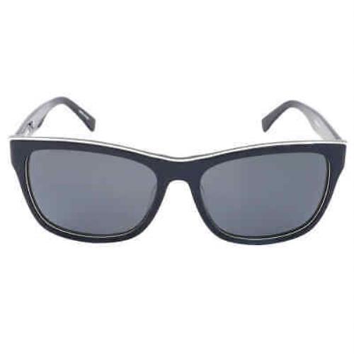 Lacoste Polarized Dark Grey Square Unisex Sunglasses L683SP 414 55