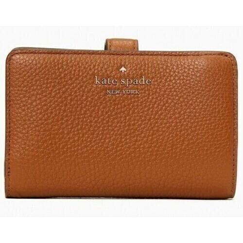 Kate Spade New York Leila Dome Leather Medium Backpack Shoulder Bag Wallet Warm Gingerbread Wallet
