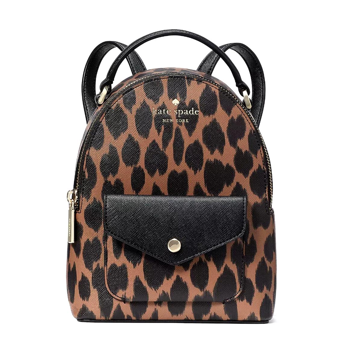 New Kate Spade Schuyler Mini Backpack Leopard Spotted Animal Print with Dust Bag