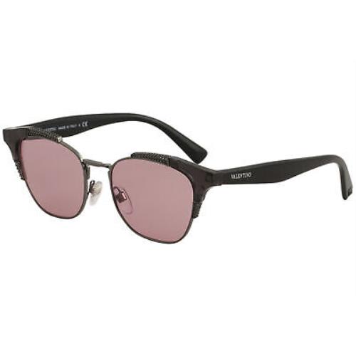 Valentino Women`s VA4027 VA/4027 5063/84 Dark Opal Grey Square Sunglasses 51mm