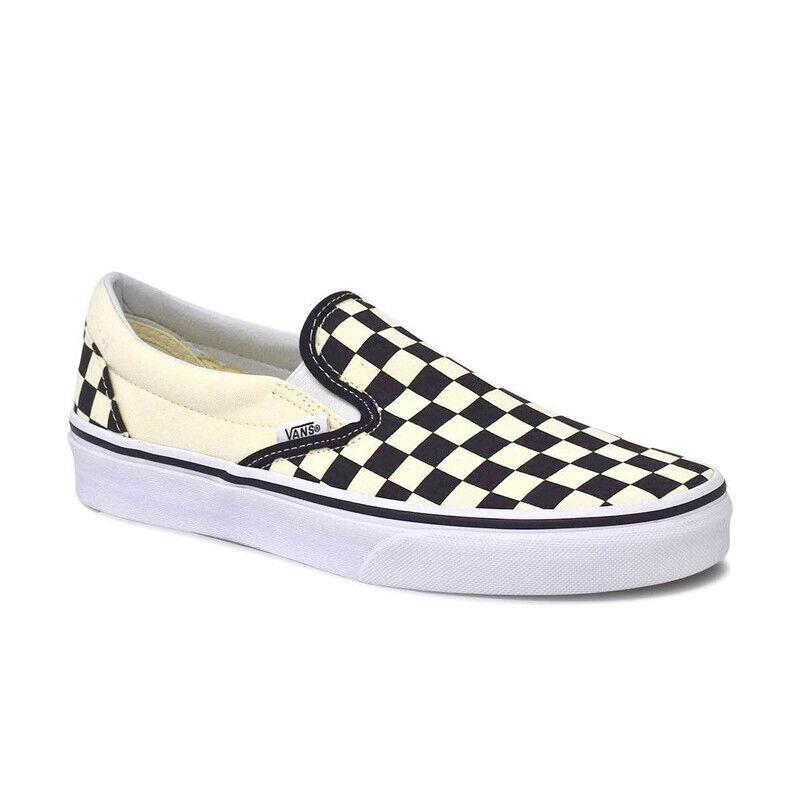 Vans Classic Slip ON Checkerboard Shoes VN000EYEBWW-SIZE Mens 6.5 / Womens 8 - Black/Off White