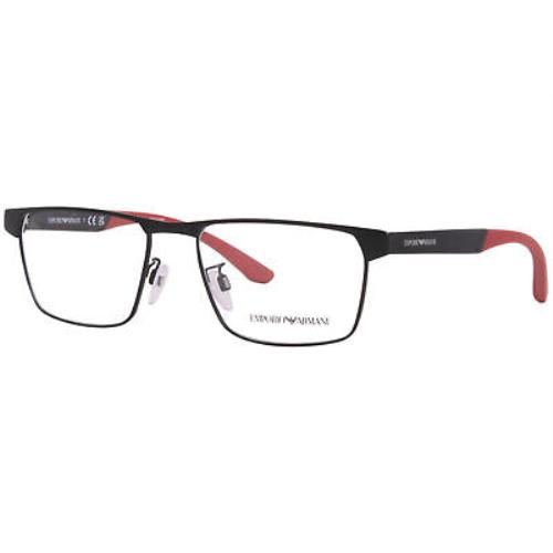 Emporio Armani EA1124 3001 Eyeglasses Frame Men`s Matte Black Full Rim 55mm